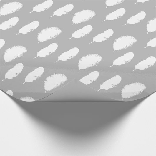 Chic White Feathers Cadeaupapier (Hoek)