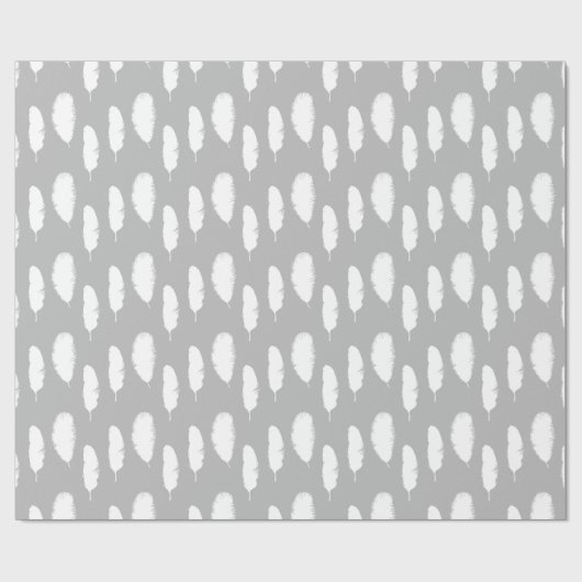 Chic White Feathers Cadeaupapier (Vlak)