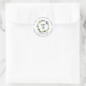 Chic White Floral Foliage Circular Address Label (Tas)
