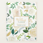 Chic White Floral Gold Wedding Planner notitieboek (Voorkant)