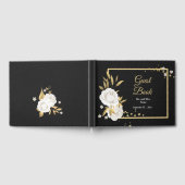 chic white floral goudblad black gast gastenboek (Volledig)