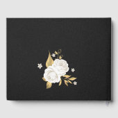 chic white floral goudblad black gastenboek (Achterkant)