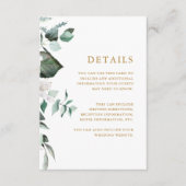 Chic White Floral Guest Information Enclosure Kaar Informatiekaartje (Voorkant)