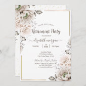 Chic White Flowers Retirement Kaart (Voorkant / Achterkant)