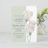 Chic White Flowers Roos Vrijgezellenfeest Kaart (Staand voorkant)