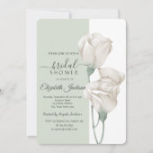 Chic White Flowers Roos Vrijgezellenfeest Kaart (Voorkant)