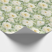 Chic White Flowers Vrijgezellenfeest Cadeaupapier (Hoek)