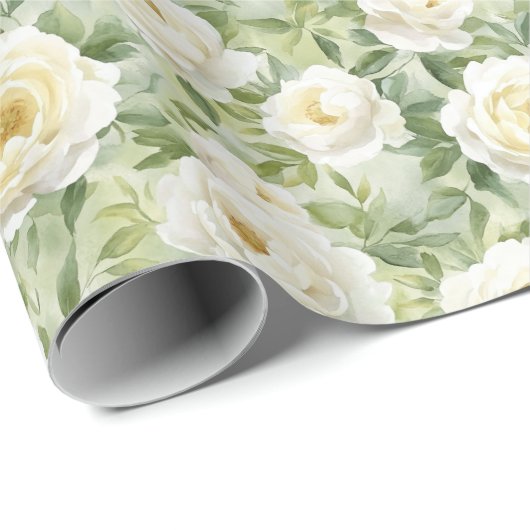 Chic White Flowers Vrijgezellenfeest Cadeaupapier (Rol Hoek)