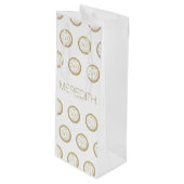 Chic White Gold 50 en Fabulous 50th Birthday Wijn Cadeautas (Voorkant Gekanteld)