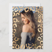 Chic White Gold Cheetah Leopard Quinceañera Foto Kaart (Achterkant)