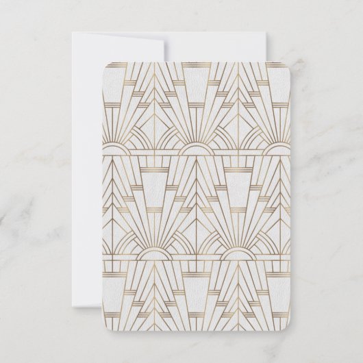 Chic White Gold Great Gatsby Art Deco 1920s RSVP (Achterkant)