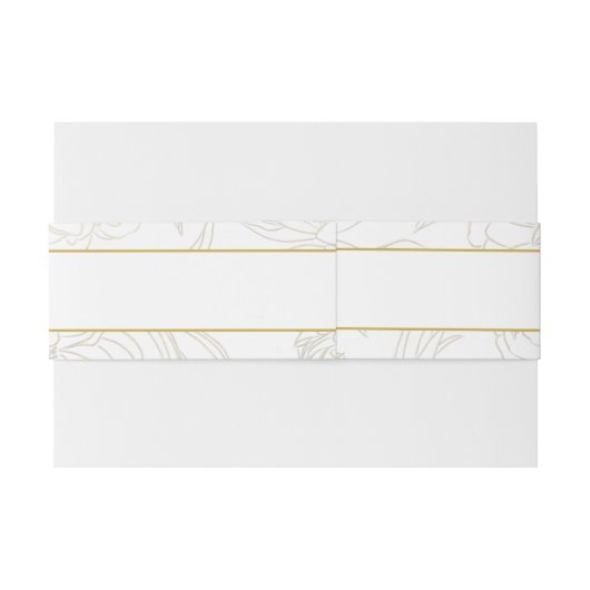 Chic White Gold Named Wedding Uitnodiging Uitnodigingen Wikkel (Achterkant Voorbeeld)