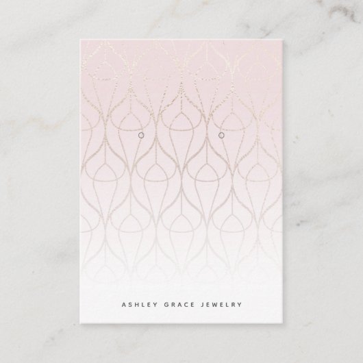 Chic White Gold Pink-verouderingskaart Visitekaartje (Voorkant)