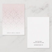 Chic White Gold Pink-verouderingskaart Visitekaartje (Voorkant / Achterkant)