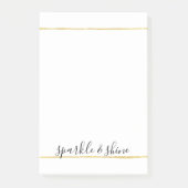 Chic White Gold Stripes Post-it® Notes (Voorkant)