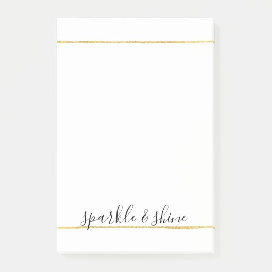 Chic White Gold Stripes Post-it® Notes (Voorkant)