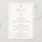 Chic White & Gold Wedding Menu Sjabloon (Voorkant)