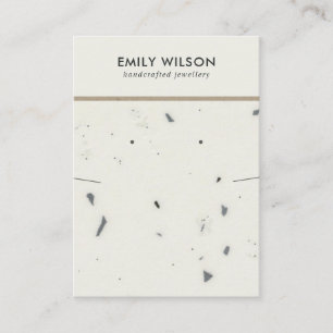 CHIC WHITE GRAY TERRAZZO KETTING EARRING DISPLAY VISITEKAARTJE