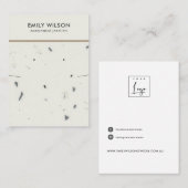 CHIC WHITE GRAY TERRAZZO KETTING EARRING DISPLAY VISITEKAARTJE (Voorkant / Achterkant)