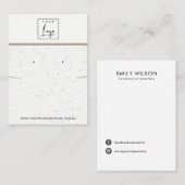 CHIC WHITE GRAY TERRAZZO KETTING EARRING DISPLAY VISITEKAARTJE (Voorkant / Achterkant)