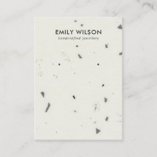 CHIC WHITE GRAY TERRAZZO STUD EARRING DISPLAY CARD VISITEKAARTJE
