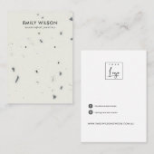CHIC WHITE GRAY TERRAZZO STUD EARRING DISPLAY CARD VISITEKAARTJE (Voorkant / Achterkant)