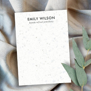CHIC WHITE GRAY TERRAZZO STUD EARRING DISPLAY CARD VISITEKAARTJE