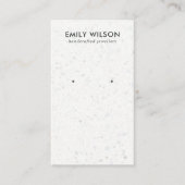 CHIC WHITE GRAY TERRAZZO STUD EARRING DISPLAY CARD VISITEKAARTJE (Voorkant)