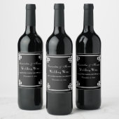 Chic White Greek Key Knot Lijst DIY BG Wijn Etiket (Flessen)