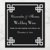 Chic White Greek Key Knot Lijst DIY BG Wijn Etiket (Enkel label)