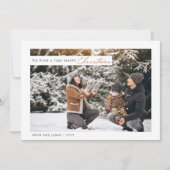 Chic White & Green Happy Christmas Feestdagenkaart (Voorkant)