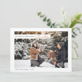 Chic White & Green Happy Christmas Feestdagenkaart (Staand voorkant)