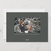 Chic White & Green Happy Christmas Feestdagenkaart (Achterkant)