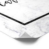 Chic White & Grey Marble Wedding Cards & Gifts Poster (Hoek)