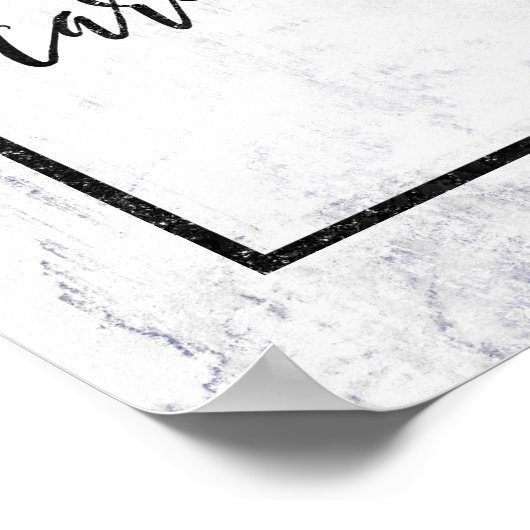 Chic White & Grey Marble Wedding Cards & Gifts Poster (Hoek)