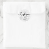 Chic White & Grey Marble Wedding Favor Ronde Sticker (Tas)