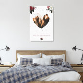 Chic White Heart Shaped Photo collage for Couple Canvas Afdruk (Insitu (Slaapkamer))