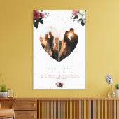 Chic White Heart Shaped Photo collage for Couple Canvas Afdruk (Insitu (Woonkamer))