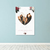 Chic White Heart Shaped Photo collage for Couple Canvas Afdruk (Insitu (Houten vloer))