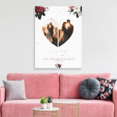 Chic White Heart Shaped Photo Custom for Couples Canvas Afdruk (Insitu (Woonkamer))