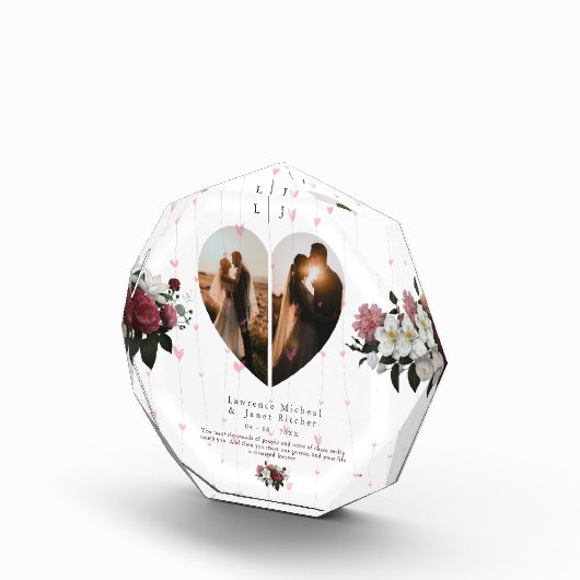 Chic White Heart Shaped Photo Custom for Couples Fotoblokken