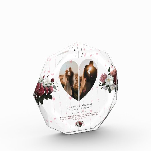Chic White Heart Shaped Photo Custom for Couples Fotoblokken (Links)