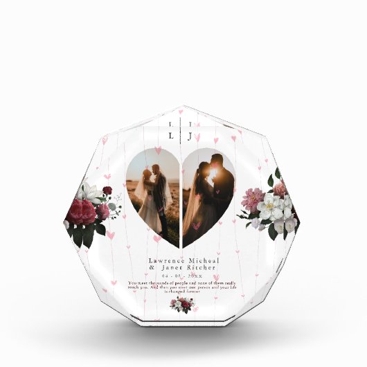 Chic White Heart Shaped Photo Custom for Couples Fotoblokken (Voorkant)