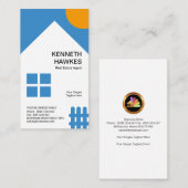 Chic White House Oranje Sun Picket Fence Realtor Visitekaartje (Voorkant / Achterkant)