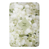 Chic White Hydrangea Sage Green Monogram Bath Mat (Voorkant Verticaal)