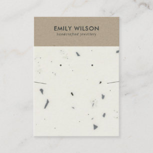 CHIC WHITE KRAFT TERRAZZO KETTING EARRING DISPLAY VISITEKAARTJE