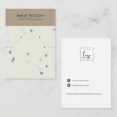 CHIC WHITE KRAFT TERRAZZO KETTING EARRING DISPLAY VISITEKAARTJE (Voorkant / Achterkant)