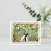 Chic White Lace Trimmed Wedding Photo Bedankt Briefkaart (Staand voorkant)