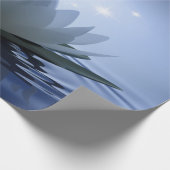 Chic White Lotus Blue Cadeaupapier (Hoek)