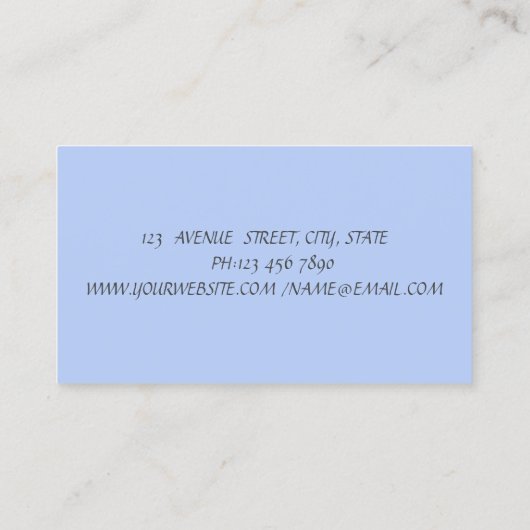 Chic White Lotus Blue Visitekaartje (Achterkant)